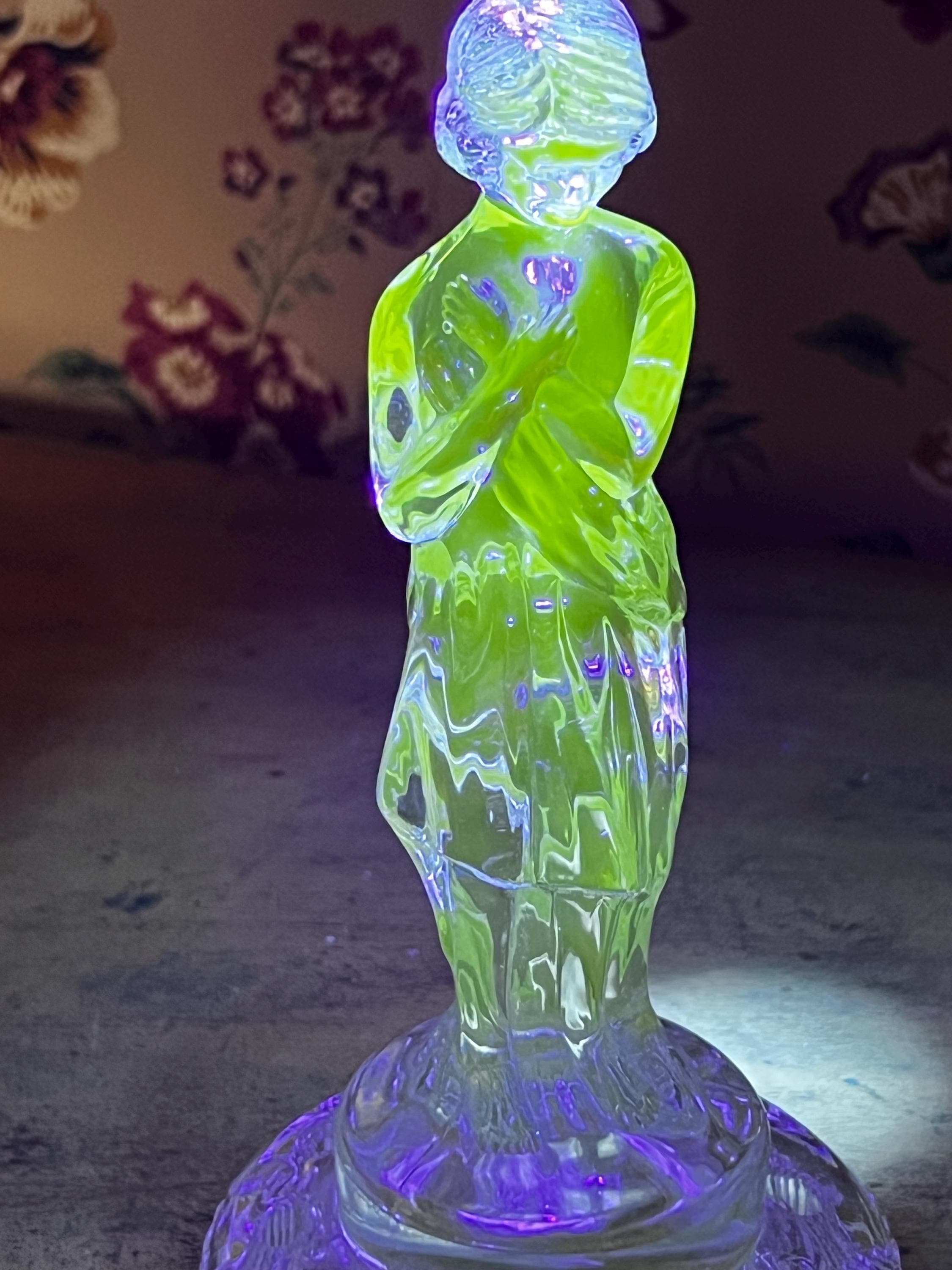 Antique 1940's Cambridge Art Deco Draped Nude Lady UV Reactive