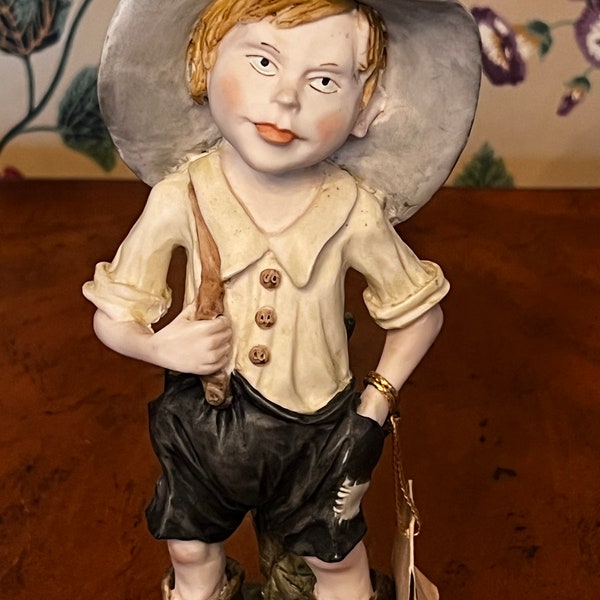 Vintage Giuseppe Armani Capodimonte Style Italian Boy With Pipe Statue