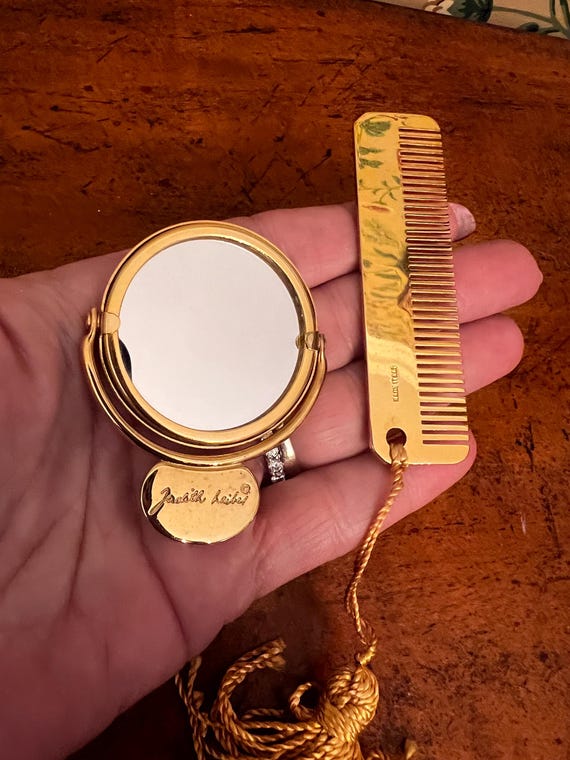 Judith Leiber Vintage Hand Mirror and Tassel Comb - Etsy
