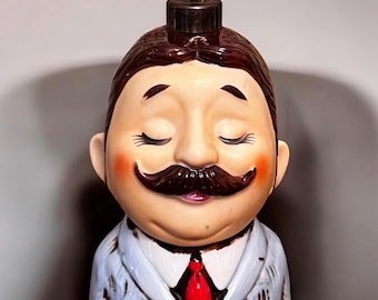 RARE! Antique Vintage Porcelain Barber Cologne Or Perfume Atomizer Bottle