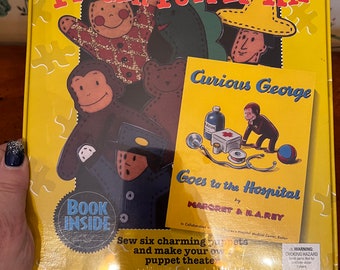 Vintage 1997 Curious George Finger Puppet Set New Factory Sealed