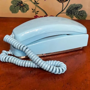 Vintage 1980's Retro ITT Powder Blue Rotary Dial Telephone - Etsy