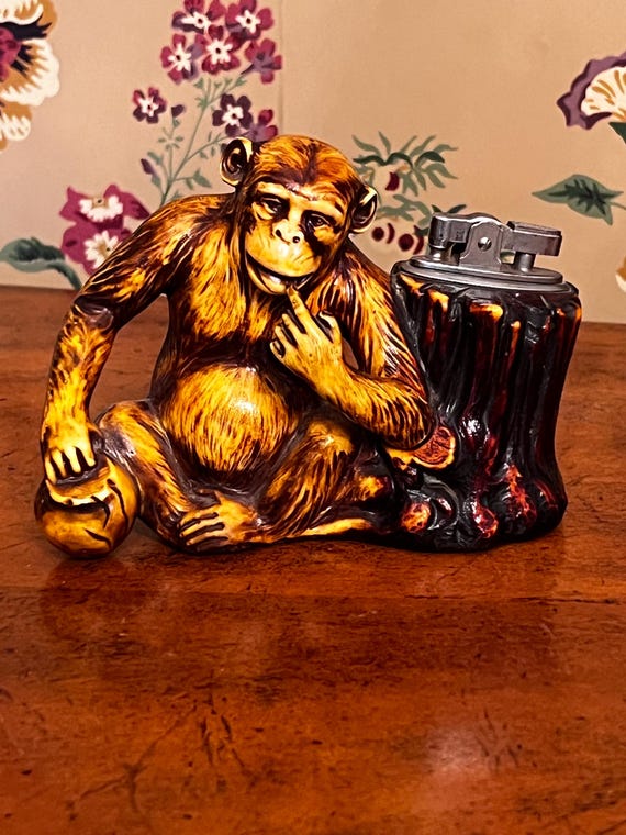 RARE Vintage Antique Prince Japan Monkey Table Lighter - Etsy