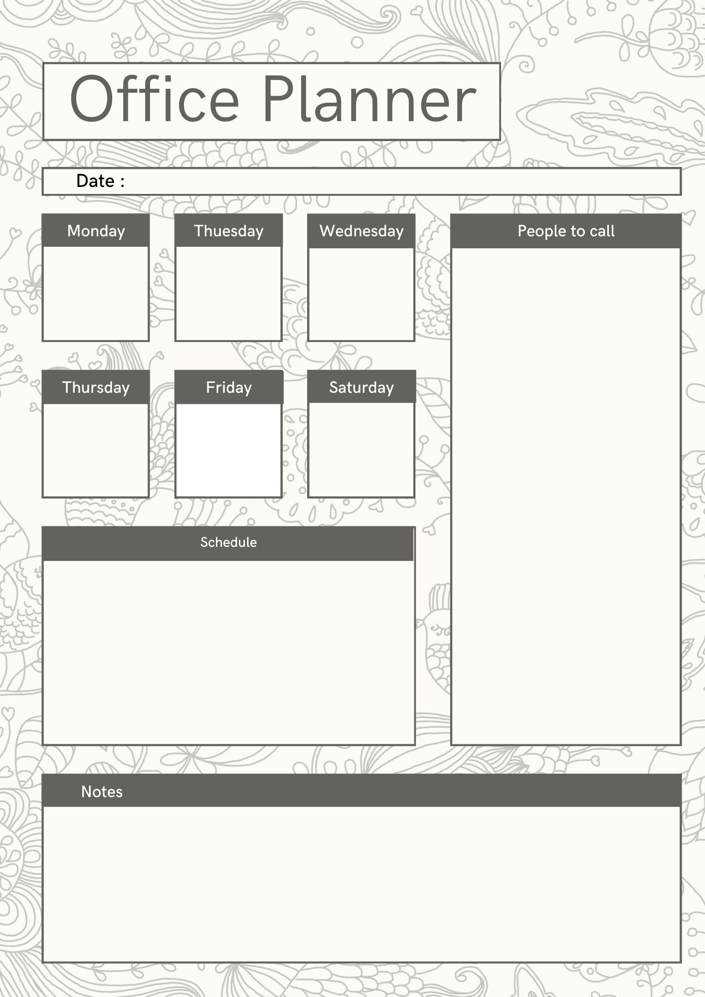 Office Planner, Planner, Printable Planner, Plans, Office Work - Etsy