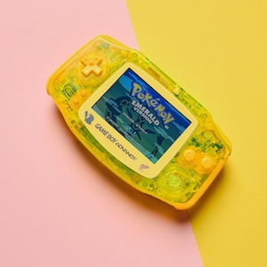 Custom Nintendo Game boy Advance GBA Console IPS Backlit Screen Mirror Clear Gameboy Shell Electric Yellow Edition