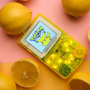 Custom Nintendo Game Boy Color GBC Console IPS Backlit Screen Crystal Clear Lemon Yellow Shell