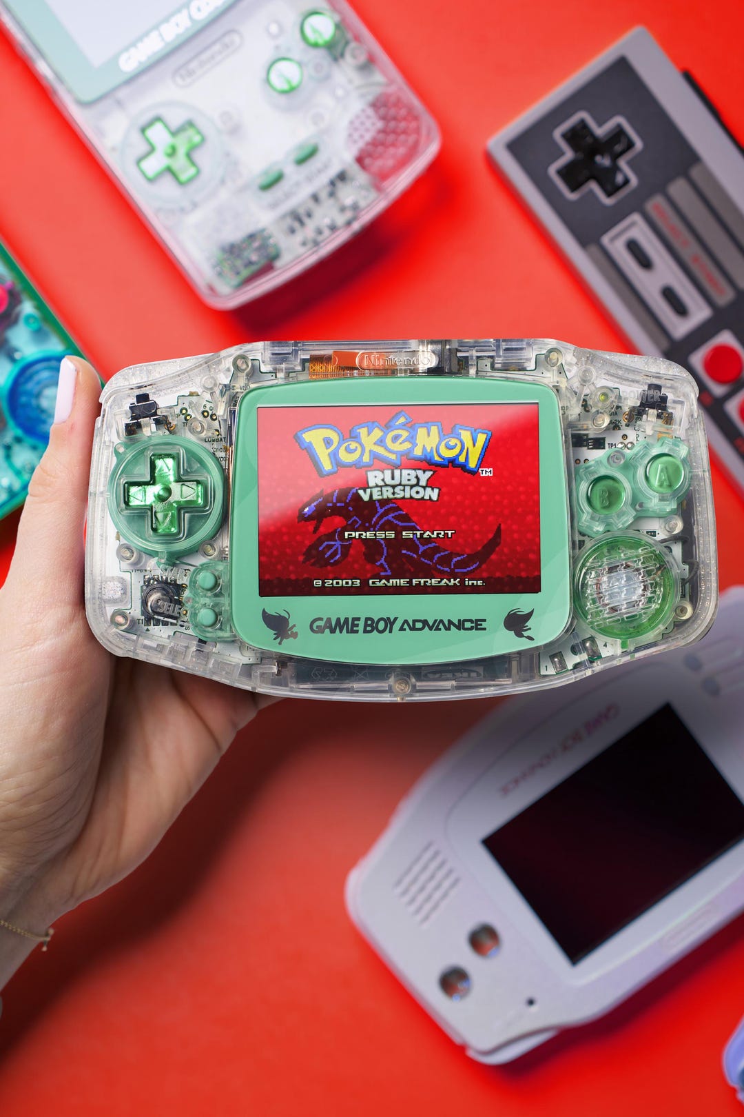 Celebi Game Boy Advance: Modded Retro GBA With Glitter Buttons