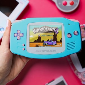 Sky Blossom Game Boy Advance – Glossy Shell GBA with Floral Buttons | Custom Modded Console | Spring/Summer Collection