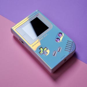 Pearlescent Game Boy DMG | Iridescent Sunset Opal Buttons | Retro Pixel IPS Backlit Display