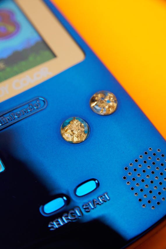 カスタムミッドナイトブルーゲームボーイカラー：メタリックシェル