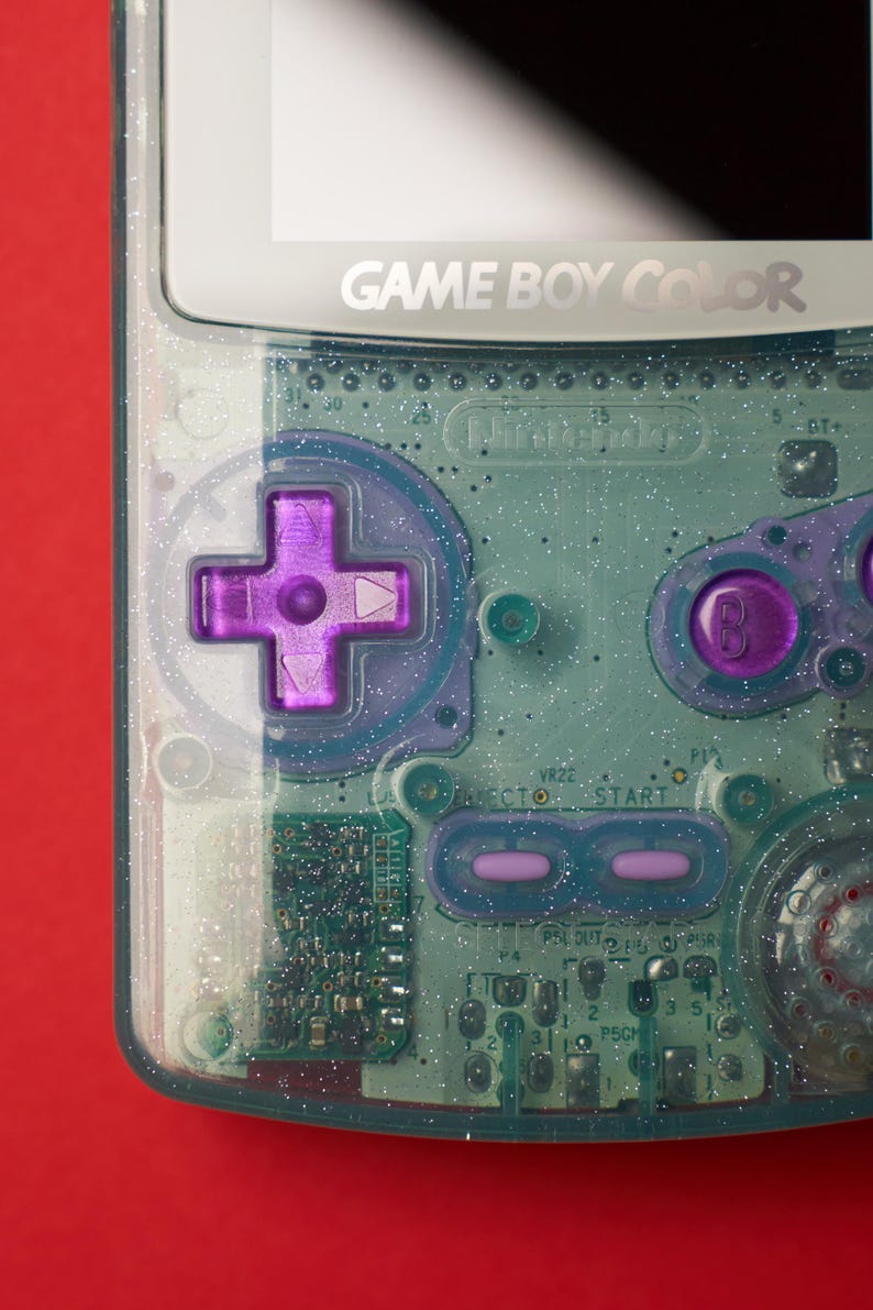 Pokemon Crystal Gameboy Color Shell Pokémon Crystal Game Boy Color | Teal Glitter Shell, Purple Chrome ...