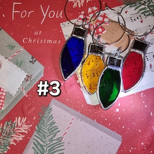 Tiffany&#39;s Stained Glass Christmas Tree Decorations Sets from Colored Glass