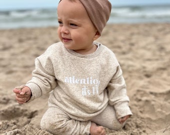 Survêtement bébé, survêtement nouveau-né, vêtements prématurés, tenue Boho enfant en bas âge, cadeau de douche nouveau-né, sweat neutre bébé, pull mélange enfants