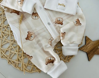 Combinaison nouveau-née, tenue de garçon prématuré, ours en peluche Romper, vêtements d’extérieur d’automne, vêtements Micro Preemie, tenue de retour à la maison, tenue de poupée renaître