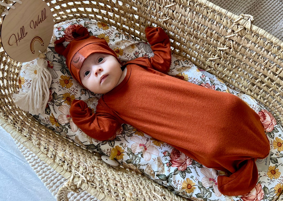 Baby Knotted Gown, Preemie Girl Clothes, Newborn Outfit, Reborn Clothes