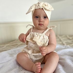Baby Muslin Romper, Newborn Onepiece Outfit, Cotton Sleeveless Newborn Rompers Fashion Girl Clothing, Boho Baby Grow, Sleeveless sleep suit