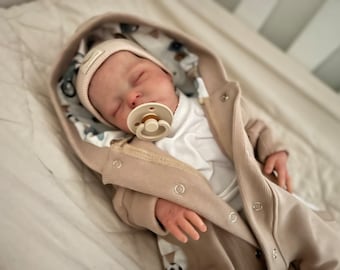 Roupa para saída da maternidade para bebê prematuro, macacão com capuz de algodão para recém-nascido.