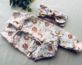Preemie Girl Leggings and Headband Set: Preemie Baby Outfit, Newborn Gift
