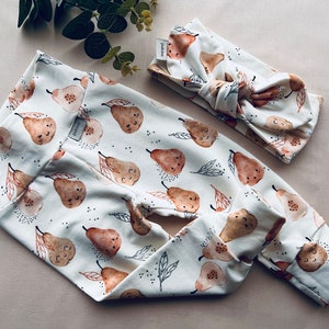 Baby girl leggings, Preemie Leggings and Headband Set, Infant Girl Clothes, Coming Home  Outfit, Kids Pants, Sweet Baby Shower Outfit