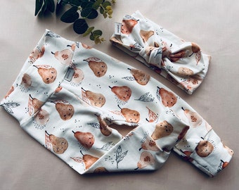 Baby girl leggings, Preemie Leggings and Headband Set, Infant Girl Clothes, Coming Home  Outfit, Kids Pants, Sweet Baby Shower Outfit