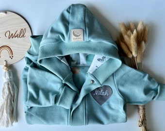 Set med huvtröja och mössa för prematura: Unisex bomullsoutfit