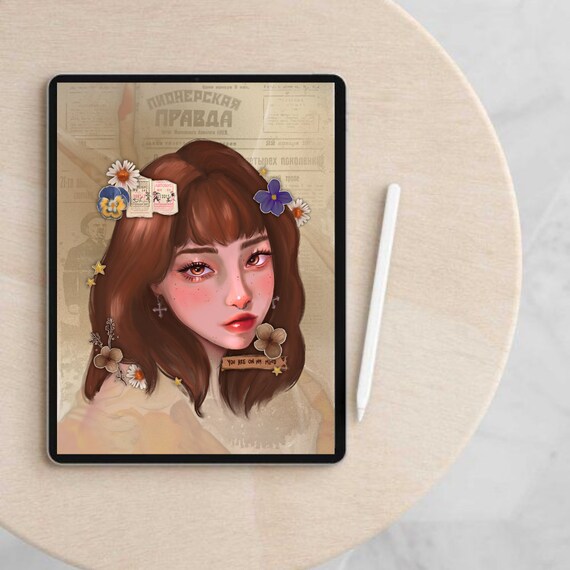 Digital Custom Portrait Portrait From Photo Aesthetic Etsy