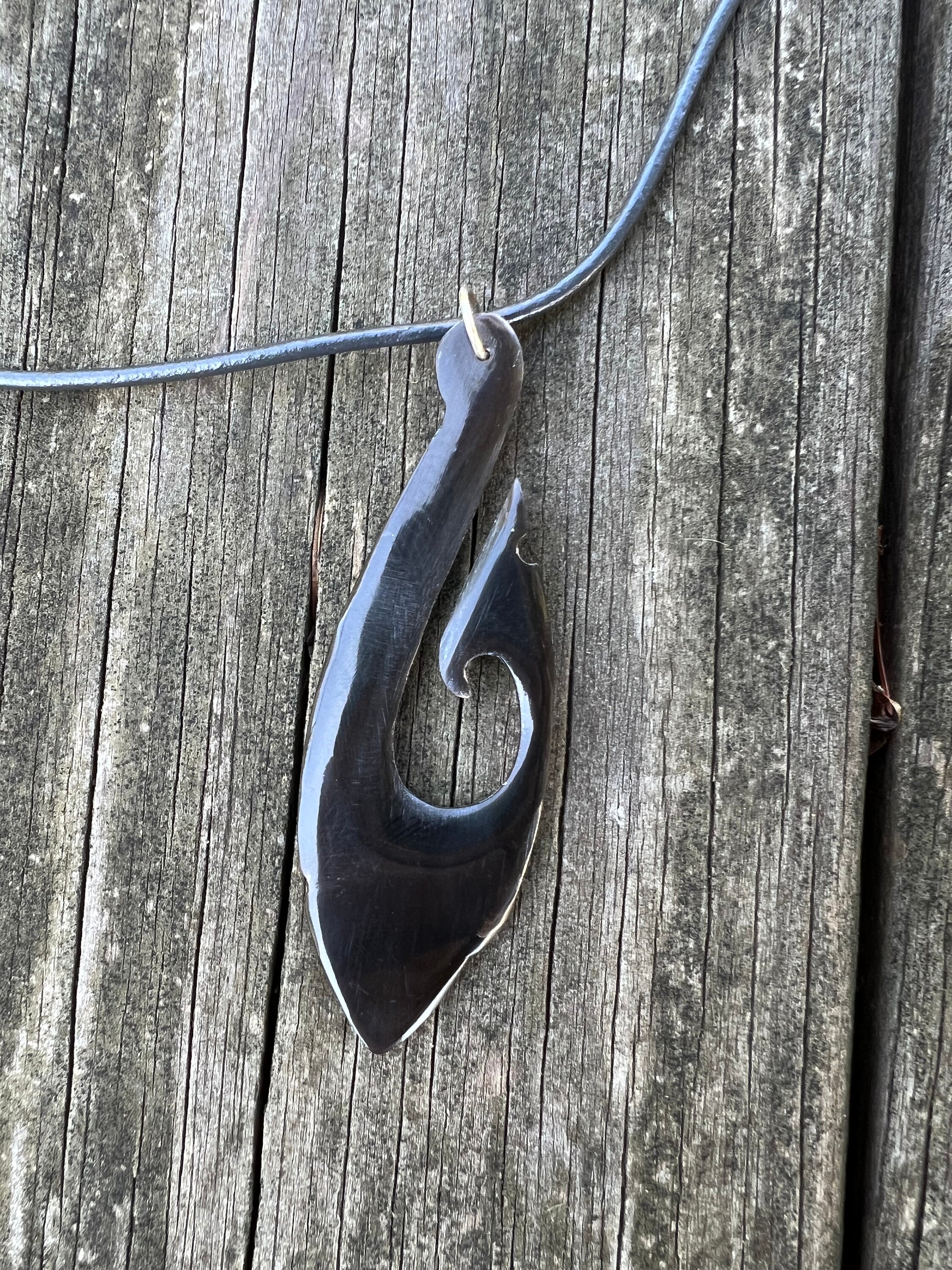Black Horn, Adjustable Leather Necklace - Etsy