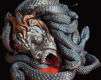 Mythical Medusa Dice Tower for Tabletop RPGs - 3D Printed Gorgon Statue Accessory