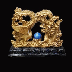 Mythical Dragon and Phoenix Art Print: Asian-Inspired Wall Decor for Home, Office, or Gift