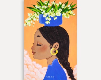 Flor de Izote Wall Art Collection Print - Flowers Decor, Salvadoran Flower Whimsical Artwork