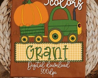 Herbst Traktor und Kürbis Designs PNG-Format 300DPI hohe Auflösung