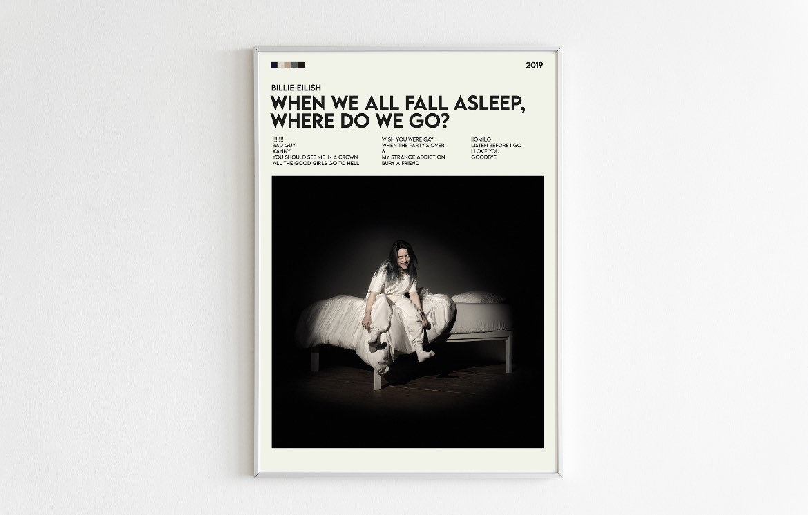 Discover Minimalist Billie Eilish When we all fall asleep Poster