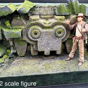 Jungle Ruin Diorama Backdrop "Monkey Shrine"