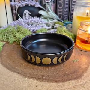 Moon Phase Trinket Bowl -Offering Bowl- Chime Candle dish- jewelry tray