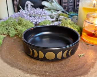 Moon Phase Trinket Bowl -Offering Bowl- Chime Candle dish- jewelry tray
