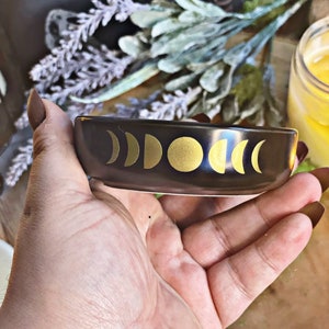 Moon Phase Trinket Bowl -Offering Bowl- Chime Candle dish- jewelry tray image 2