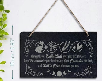 Practical Magic Quote Engraved Stone Slate - Witchy Decor
