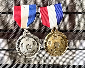 Medals soccer pin collection vintage