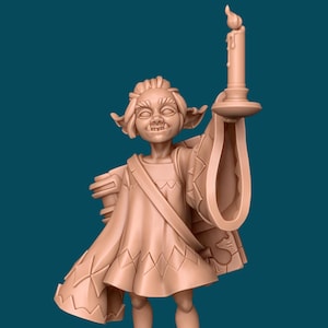 Tooi, Sleepy Goblin Mage Miniature - Awkward Penguin’s Minis - 28mm / 32mm / 36mm
