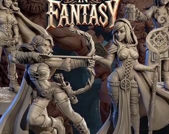 Forged in Fantasy Miniature (6 Variations) - Claudia's Gallery - 28mm / 32mm / 36mm / 75mm - Resin Printed Figure for D&D and TTRPGs