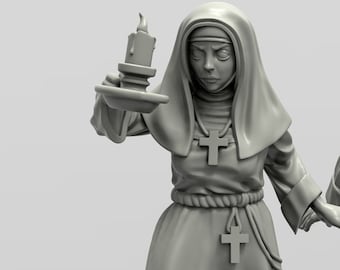 Nun Miniature - Adaevy Creations - 28mm / 32mm / 36mm