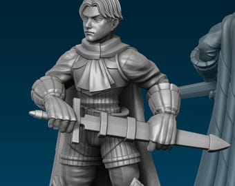 White Knight Miniature (2 Variations) - 28mm / 32mm / 36mm - Ethan Savage Studios - Resin Printed Figure for D&D, TTRPGs, and Board Games