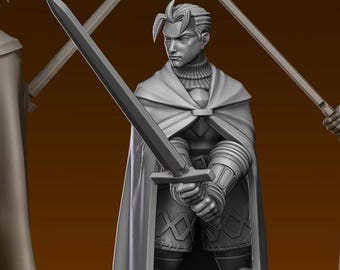 Knight Miniature - 28mm / 32mm / 36mm - Ethan Savage Studios - Resin Printed Figure for D&D, TTRPGs, and Board Games