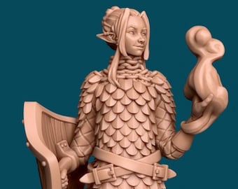Teuivae, Elven Cleric - Awkward Penguin’s Minis - 28mm / 32mm / 36mm