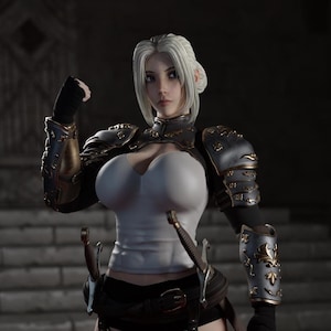 Captain Zara Miniature (2 Variations including NSFW) - QB Works - 28mm / 32mm / 36mm / 75mm