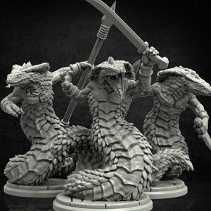 Serpent People Miniature (Three Variations) - Adaevy Creations - 28mm / 32mm / 36mm