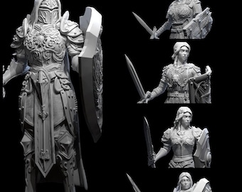 Paladin Beatrix Miniature (5 Variations)  - 3Darts - 28mm / 32mm / 36mm / 75mm / 120mm