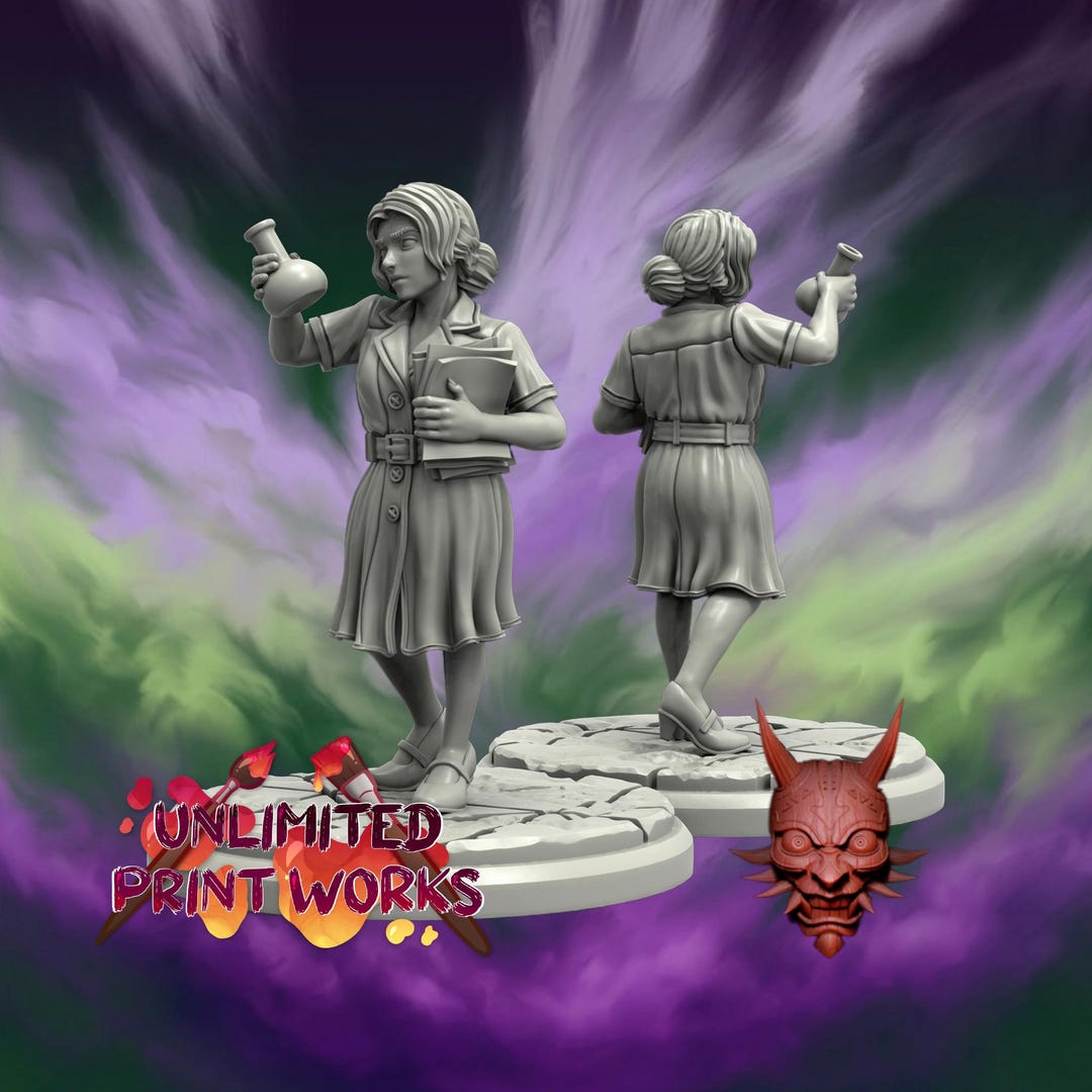 Arkham Lab Lab Assistant Miniature - 28mm / 32mm / 36mm - Adaevy Creations - Resin ...