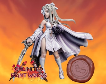 Sister 0 Miniature - 28mm / 32mm / 36mm / 75mm - Ethan Savage Studios - Unpainted Resin Printed Figure for D&D, TTRPGs, and Board Games