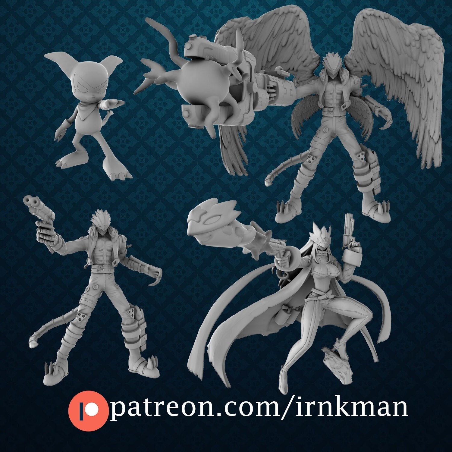 Beelzemon Digivolution Line + BelleStarmon Miniatures - Irnkman's Minis